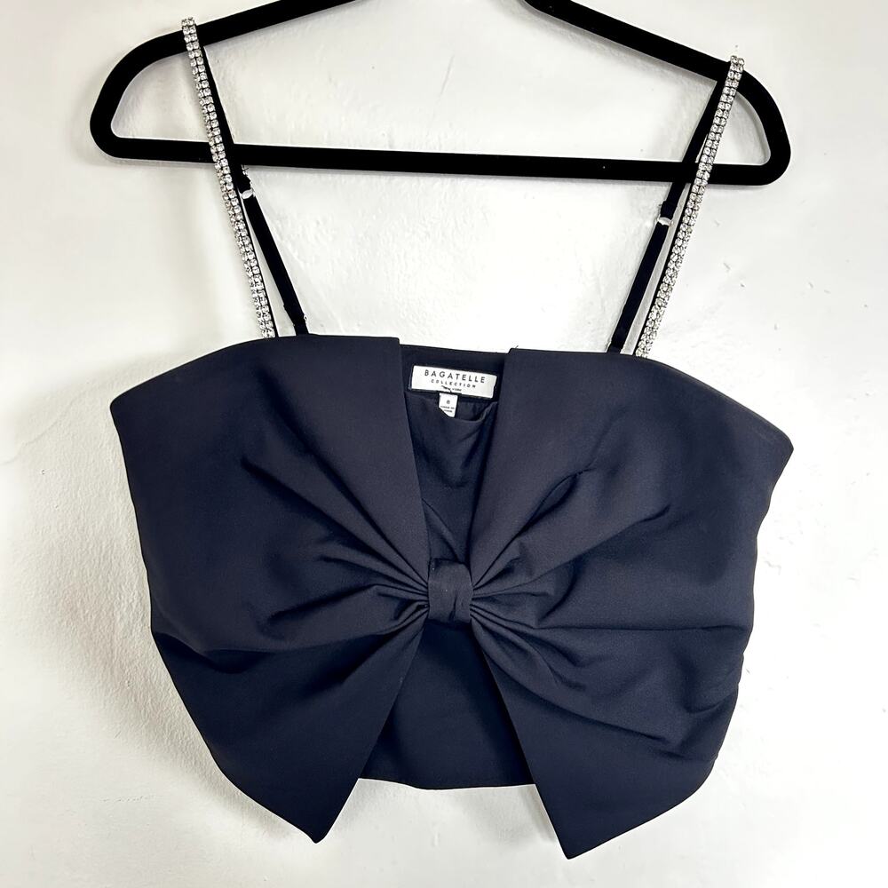Bow Front tank top with crystal Straps